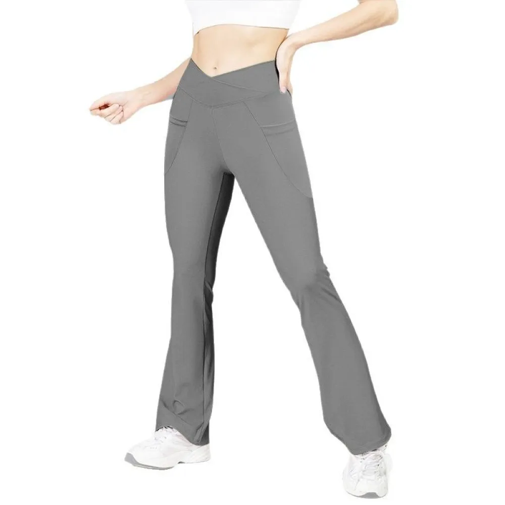 High Waisted Bootcut Yoga Pants With Pockets Women Flare Leggings Stretchy Athletic Tights For Gym Workout Running Fitness Sport