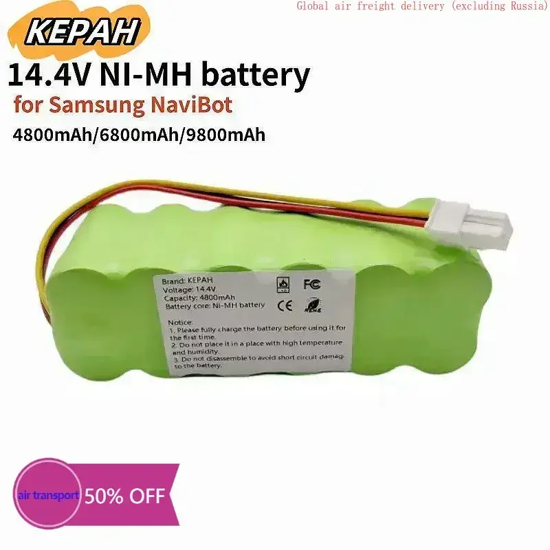 

KEPAH 14.4V Ni-MH 4.8AH/9.8AH Samsung SR8895 SR8840 SR8845 SR8855 VCA-RBT20 Vacuum Cleaning Robot DJ96-00113C Battery,