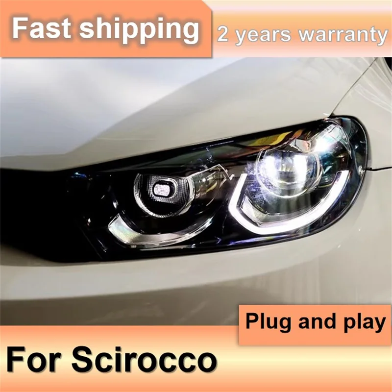 

Автомобильные аксессуары для VW Scirocco: Фара головного света 2009-2017, ДХО, указатель поворота, ближний и дальний свет для Volkswagen Scirocco