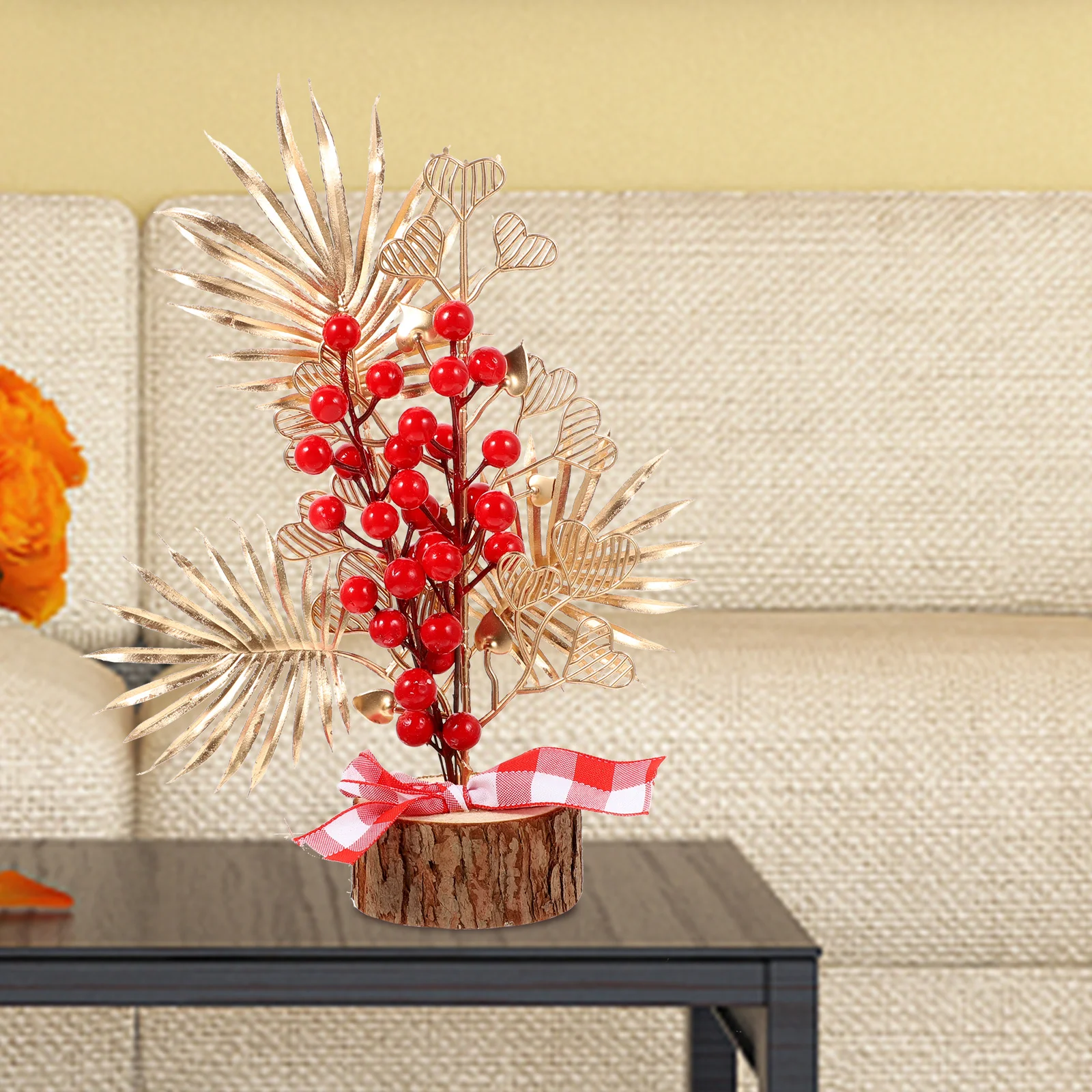 

Fortune Fruit Decoration Resin Chinese New Year Red Berries Desktop Spring Festival Adorn nament Western House Decor Tabletop