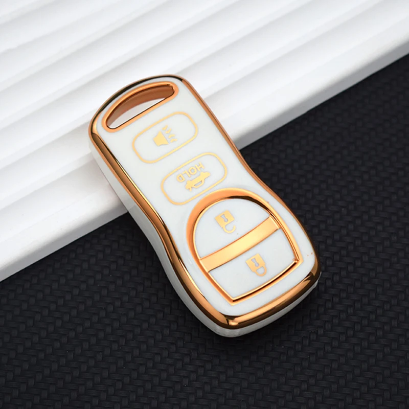 4 Buttons TPU Car Keyless Remote Control Key Fob for Nissan Altima Armada Maxima 2002-2011 for Infiniti Keychain Protector