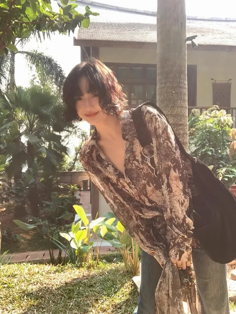 French Luxury Floral Print Shirt For Women's Spring And Summer High-End Design, Versatile And Fashionable Top