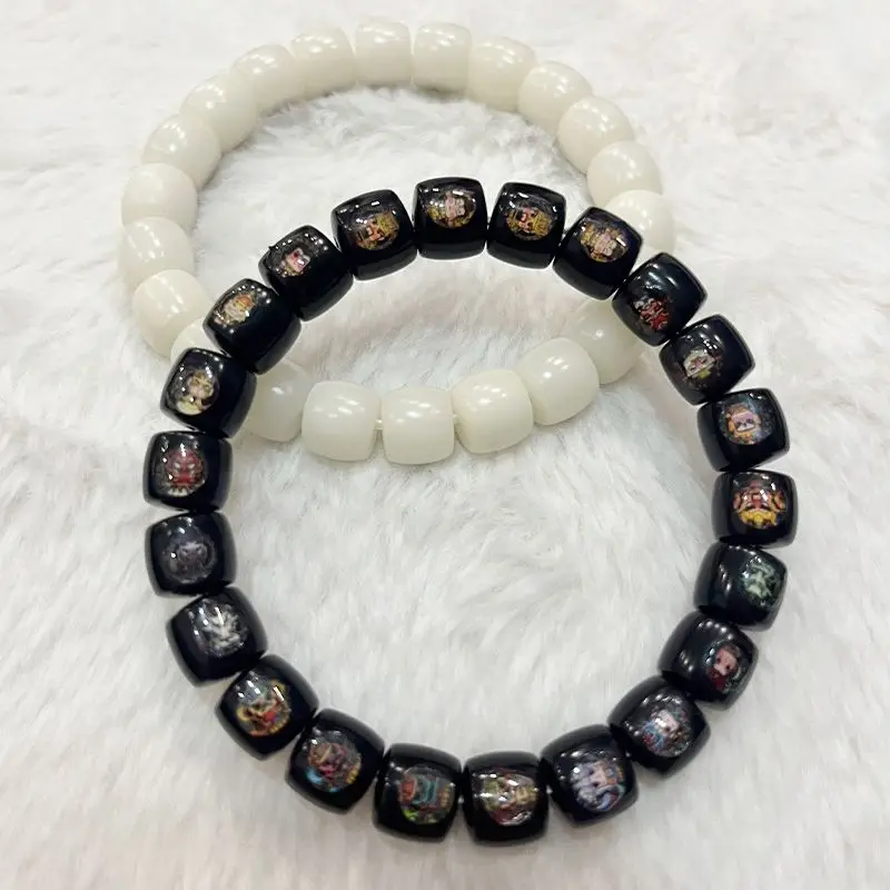 Inlaid Q Edition Immortal Black Gold Bodhi Straight Cut with Natural Soft Finger Wrong Student Bracelet Buddha Beads Hand String