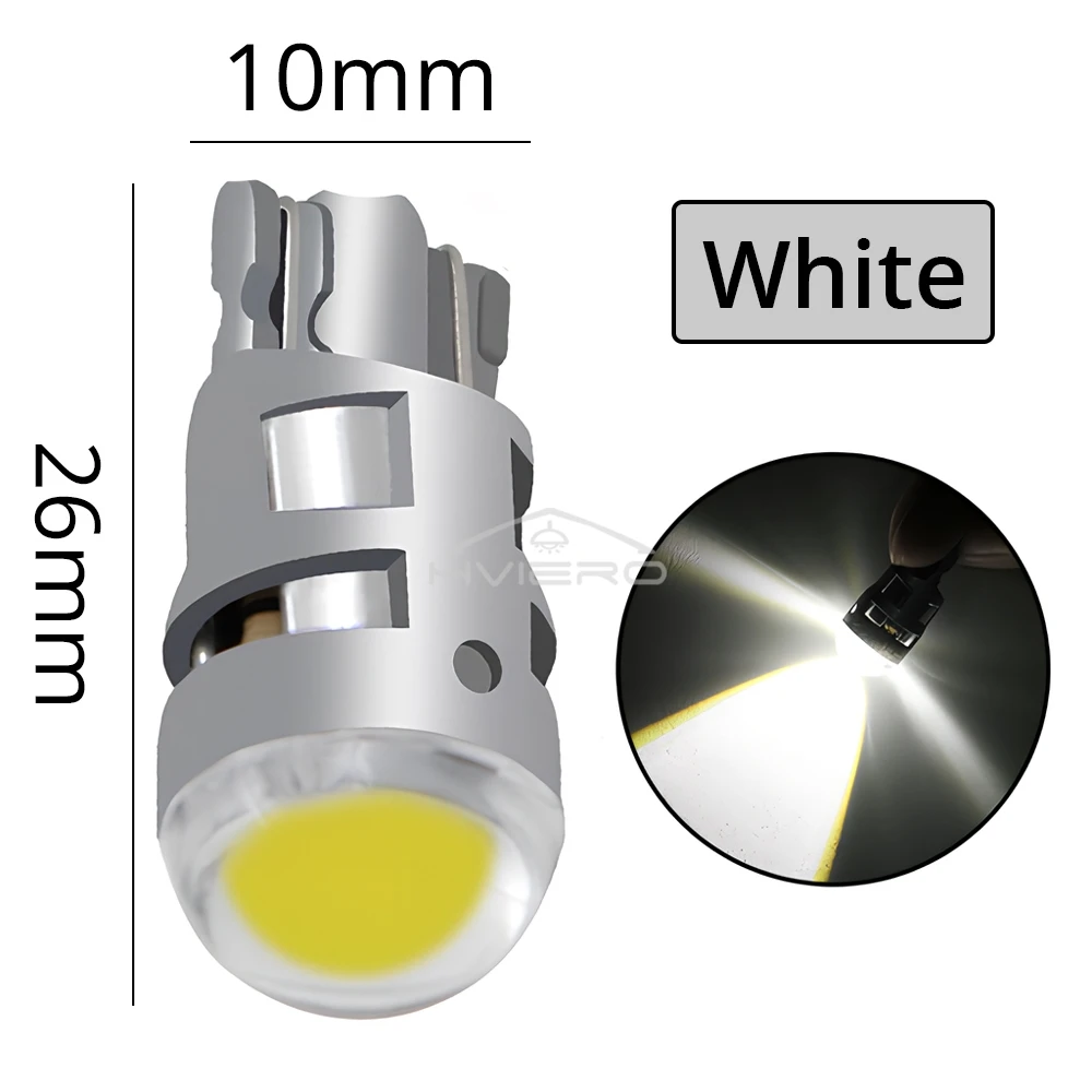 T10 Auto Signal Lamp White LED COB Bulb W5W Car Door Instrument Lights Reading Interior Clearance Backup Reverse License Plate