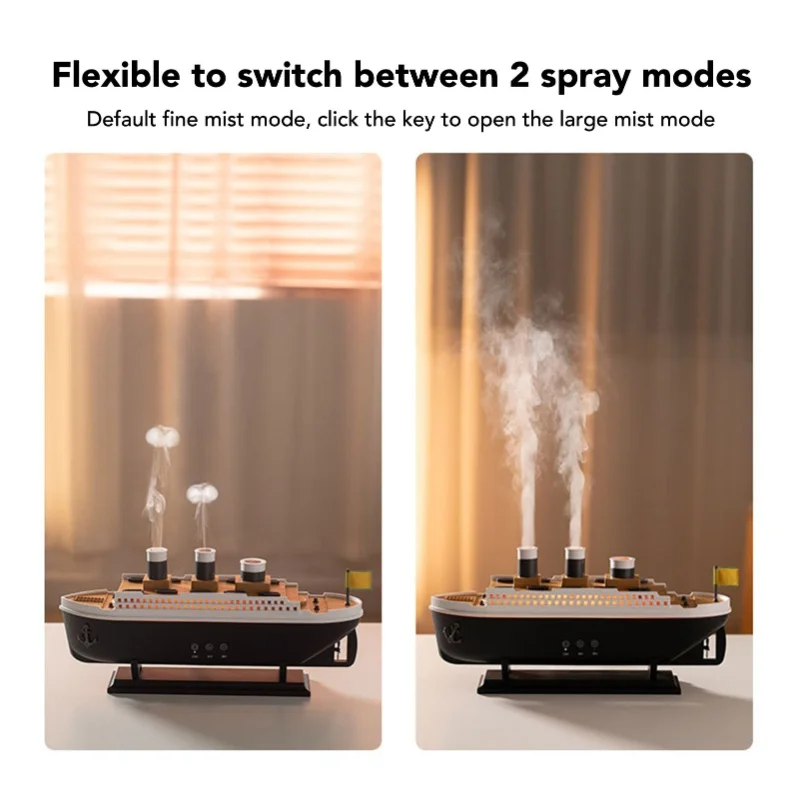 Retro Ship Shape Air Humidifier 250ml Aromatherapy Diffuser Essential Oil Diffuser Desktop Humidifier