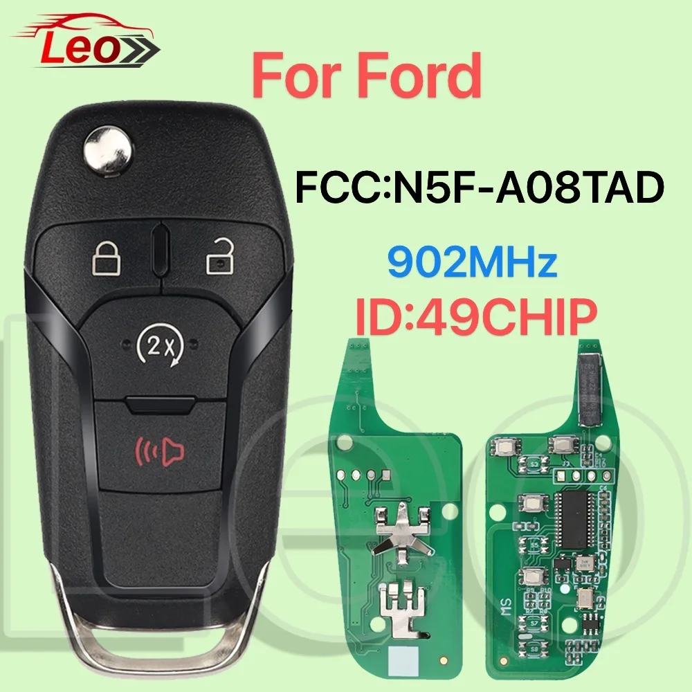 

Умный откидной дистанционный ключ Leo для Ford F-150 F-450 F-650 RAPTOR RANGER 2015-2022 Pn:164-R8134 902 МГц ID: 49 чип FCC: N5F-A08TDA.