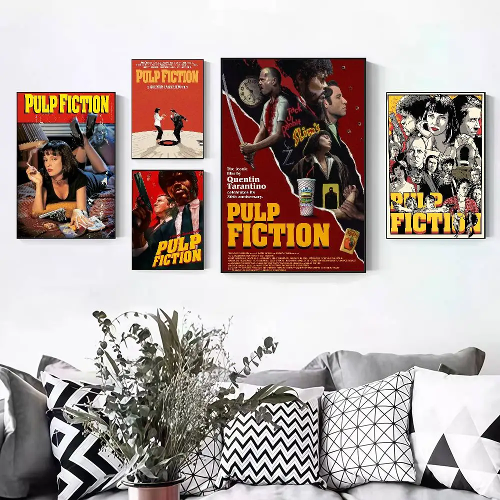 Hot Movie P-Pulp Fiction Peelable Self-adhesive Poster Stickers Are Suitable For Frameless Wall Decoration In A Room