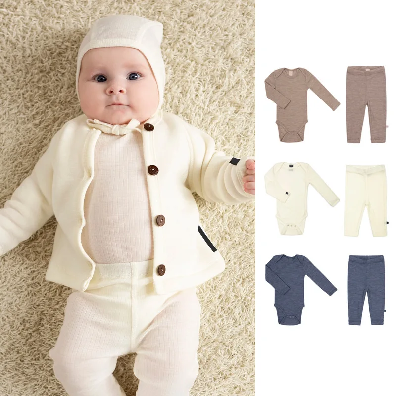 

AP Baby British Knit Coordinate Collection Baby Kids Modal Romper Cute Knitting Cardigan and Overalls Pants
