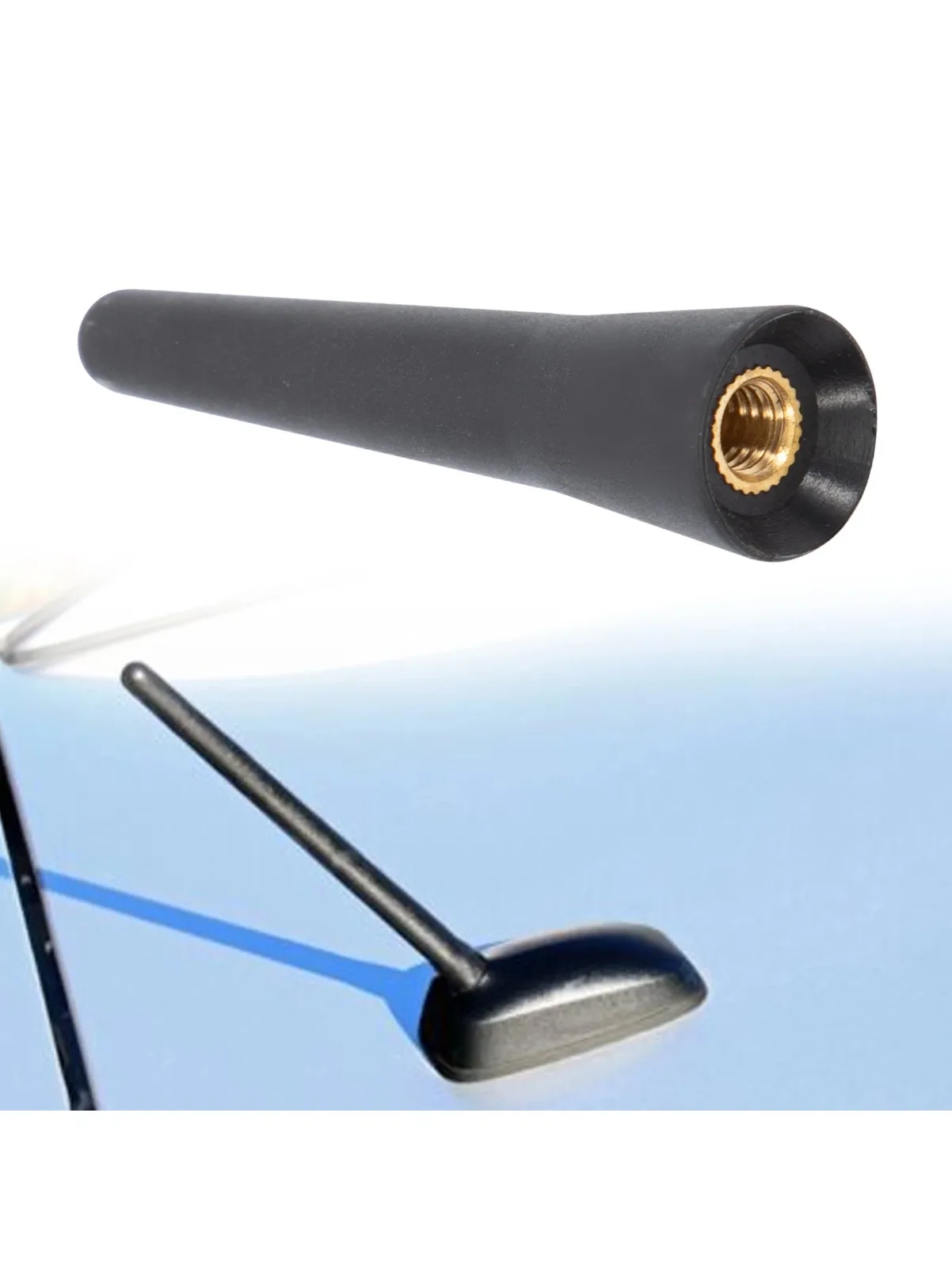 Sterke radiodakmontage FM AM DAB Zwart 6,5 cm lengte Auto Universeel met schroeven Autoantenne Mini korte voertuigaccessoires - afbeelding 2