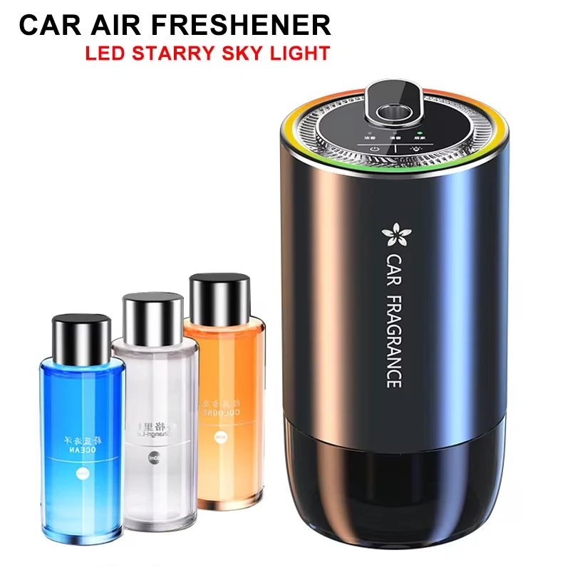 Car Air Freshener Smart Fragrance Diffuser 1000mAh Aroma Humidifier Starry Light Smell Distributor Interior Car Accessories