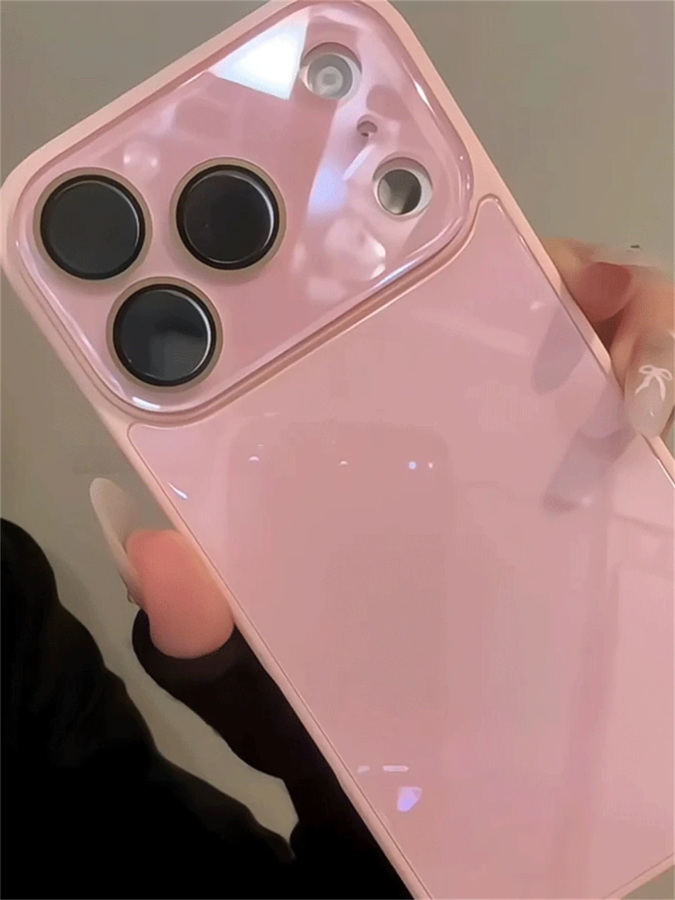 Luxuriöse Kamera-Schutzhülle aus gehärtetem Glas in Bonbonfarben für iPhone 15 16 17 18 Pro Max, stoßfest, weicher Rahmen, glatte harte Abdeckung – Detail 17