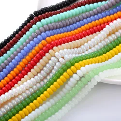 76pcs Wheel Beads 5x8mm Hand String Glass Buddha Beads Smooth Flat Round Beads Crystal Abacus Beads  Jewelry Accessories