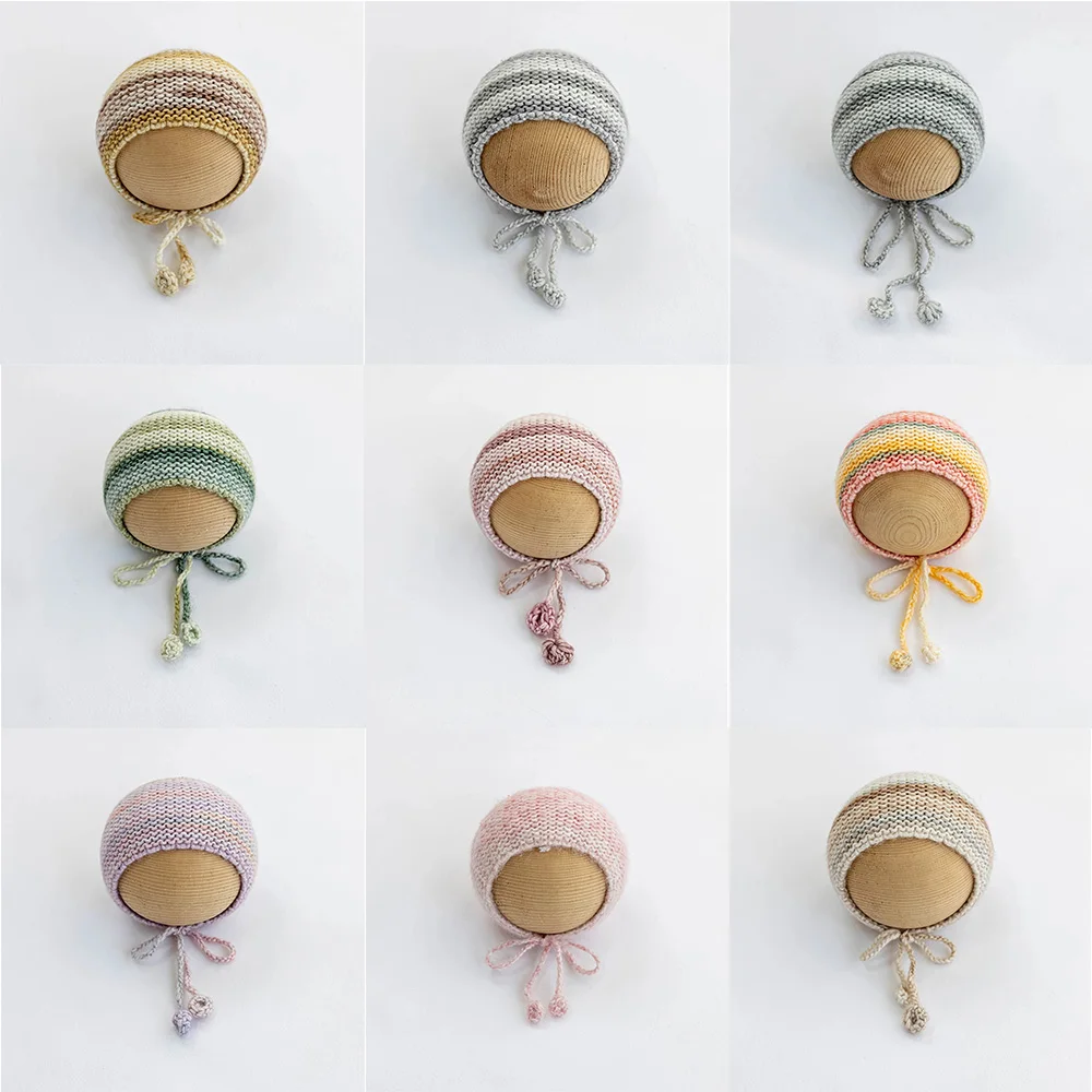 24 Colors Newborn Baby Knitted Hats Cute Handmade Crochet Caps Bonnet Photography Props Accessories Studio Boys Girls Photo Prop