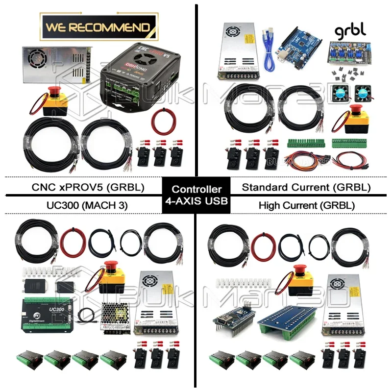 21%OFF BulkMan3D 1500x1500mm ULTIMATE Bee CNC Router Complete Kit Black 1210 Ball Screw Transmission 4Axis Woodworking Machine