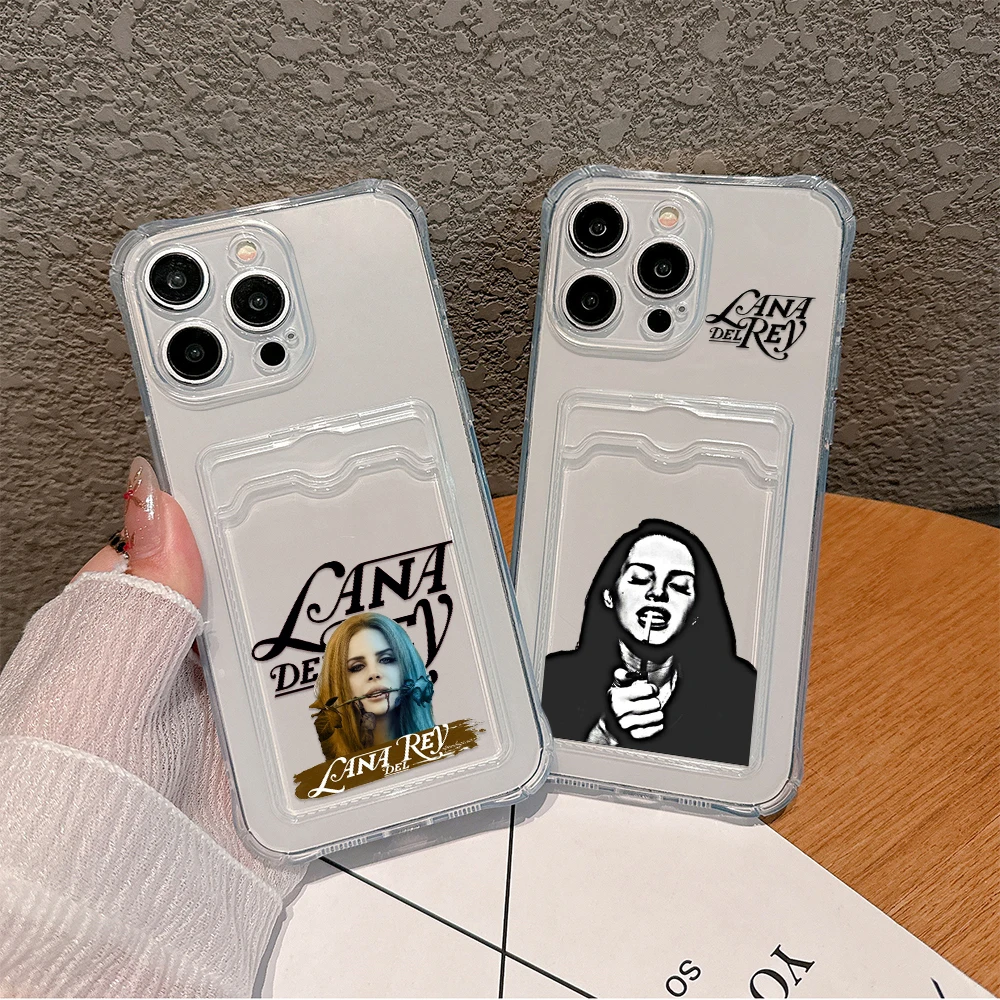 Singer Kraft Lana Del Rey Card Hold Case For iPhone 15 14 13 12 11 Mini Pro Max X XR XSMax 6S 6 7 8 Plus SE20 Anti-fall Cover