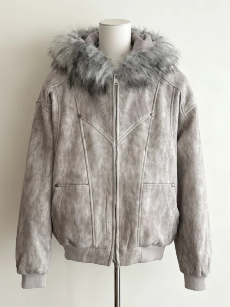 Subkultura Harajuku Vintage Safari kabáty s kapucí pro ženy na zip mikiny ležérní streetwear grunge bunda Y2k stojáček - náhled 4