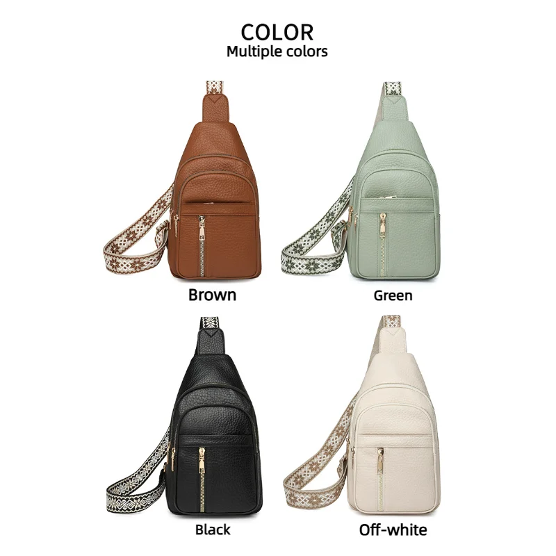 Multifunctional Retro Chic PU Soft Leather Crossbody Bag Multiple Zippered Pockets Versatile for Leisure and Sports