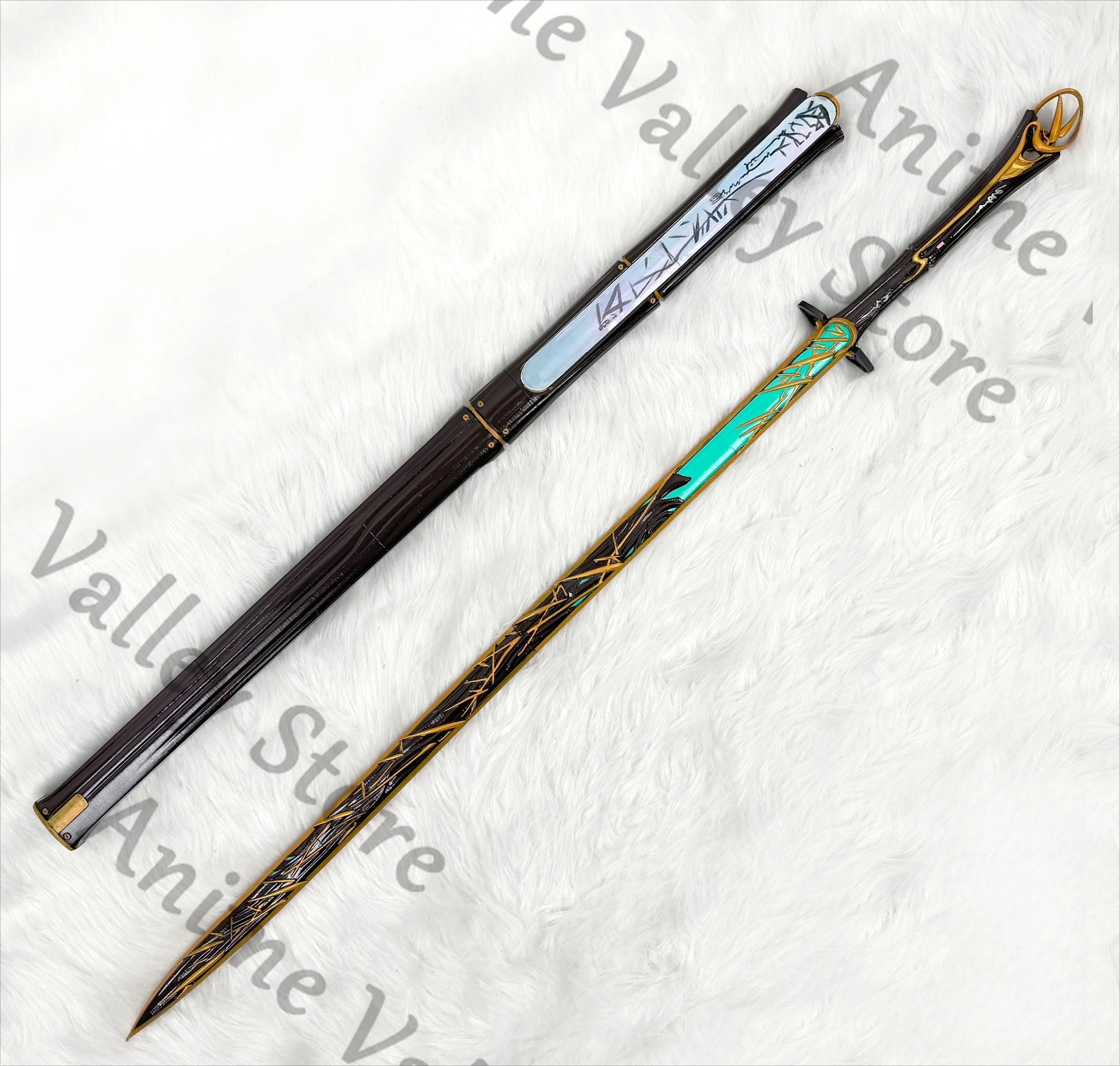 

Anime Wuthering Waves QIUYUAN Cosplay Knife and Sword Scabbard Prop Cartoon Bamboo Swords Props Exclusive Weaponry Xmas Gift