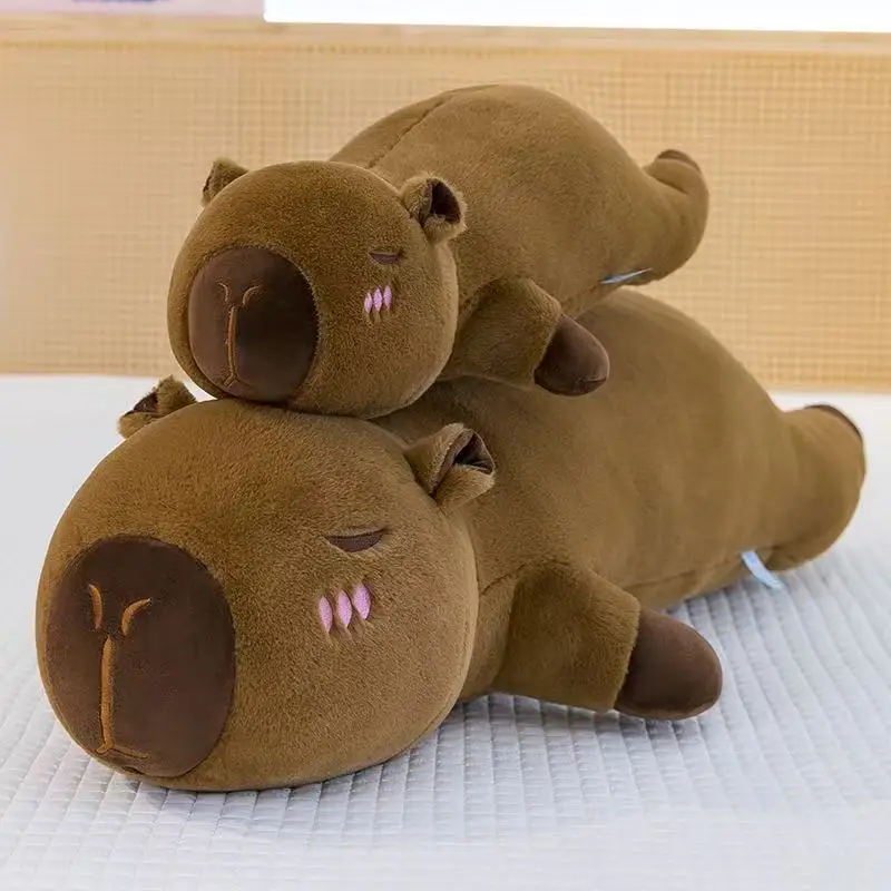 Kawaii كابيبارا ألعاب من نسيج مخملي محشوة كابيبارا رقيق دمية طويلة النوم مخدة ناعمة وسادة أريكة قيلولة النوم لعب للمدرسة عيد الميلاد