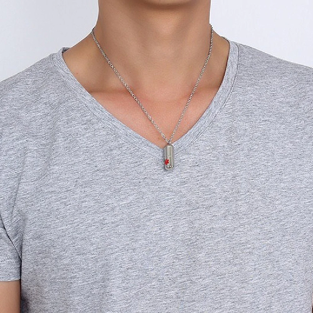 

Medicinal Pill Pendant Necklace Stainless Steel Creative Neck Jewelry For Women Girls Fashionable Durable Lightweight