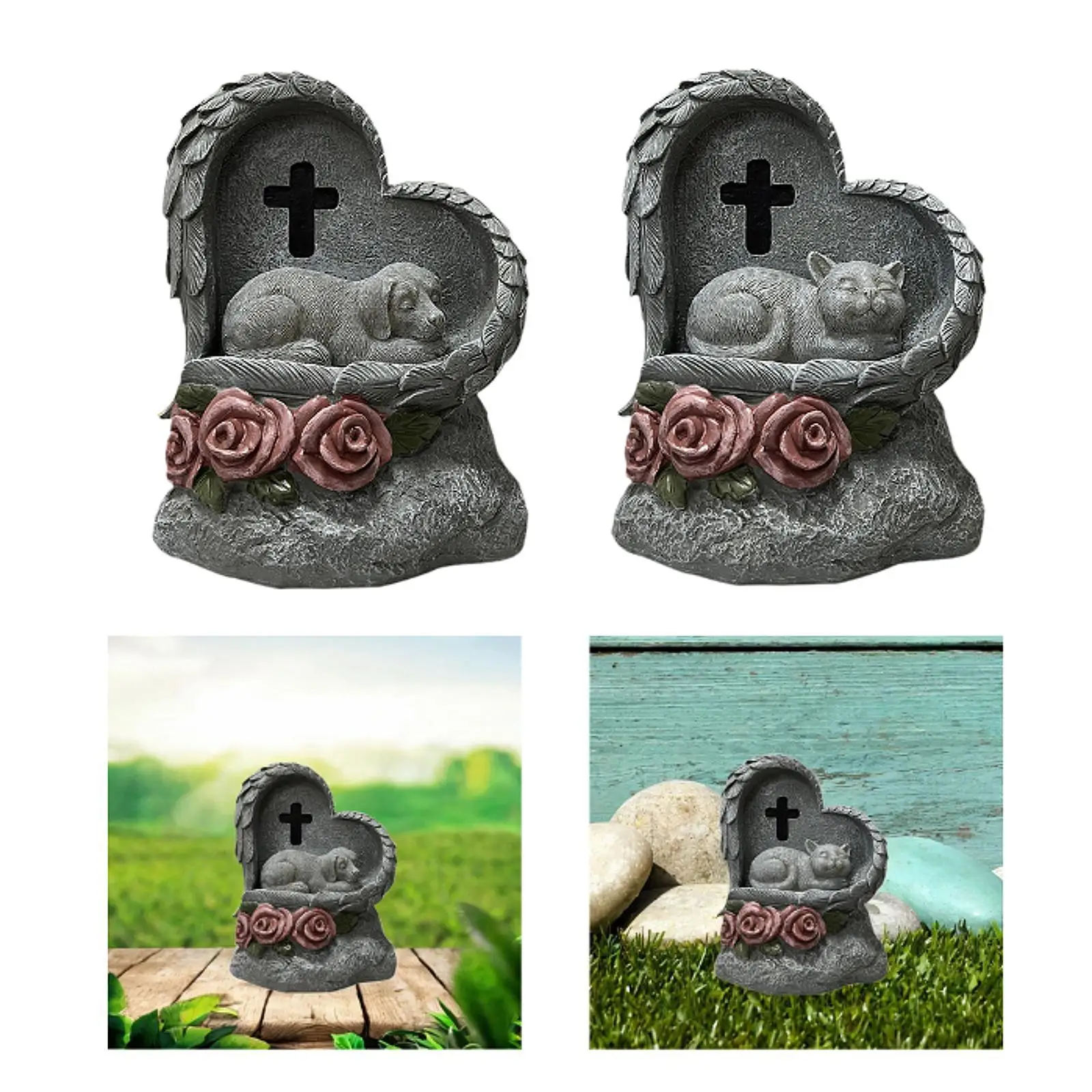 Pet Grave Marker Garden Patio Waterproof Decorations Small Animal Monumen