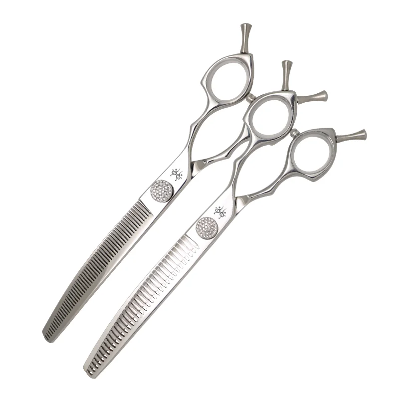 Professional Groomer Pet Scissors Precision Curved Thinner Chunker Dog Grooming Shears Japan VG10 for Pet Dogs Salon