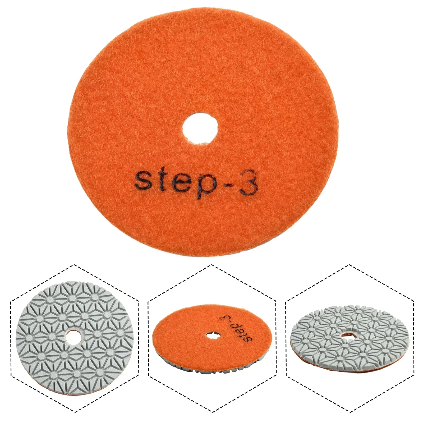 1PC 4 Inch 100mm Dry/Wet Diamond 3 Step Polishing Pads Granite Concrete Marble Polishing Use Grinding Discs Set Power Tools