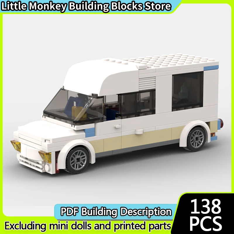 

Конструктор City Car Model MOC: Классический Делюкс Кемпер-Фургон, Модульные Технологии, Подарки для Детей на Праздники, Набор для Сборки Игрушек