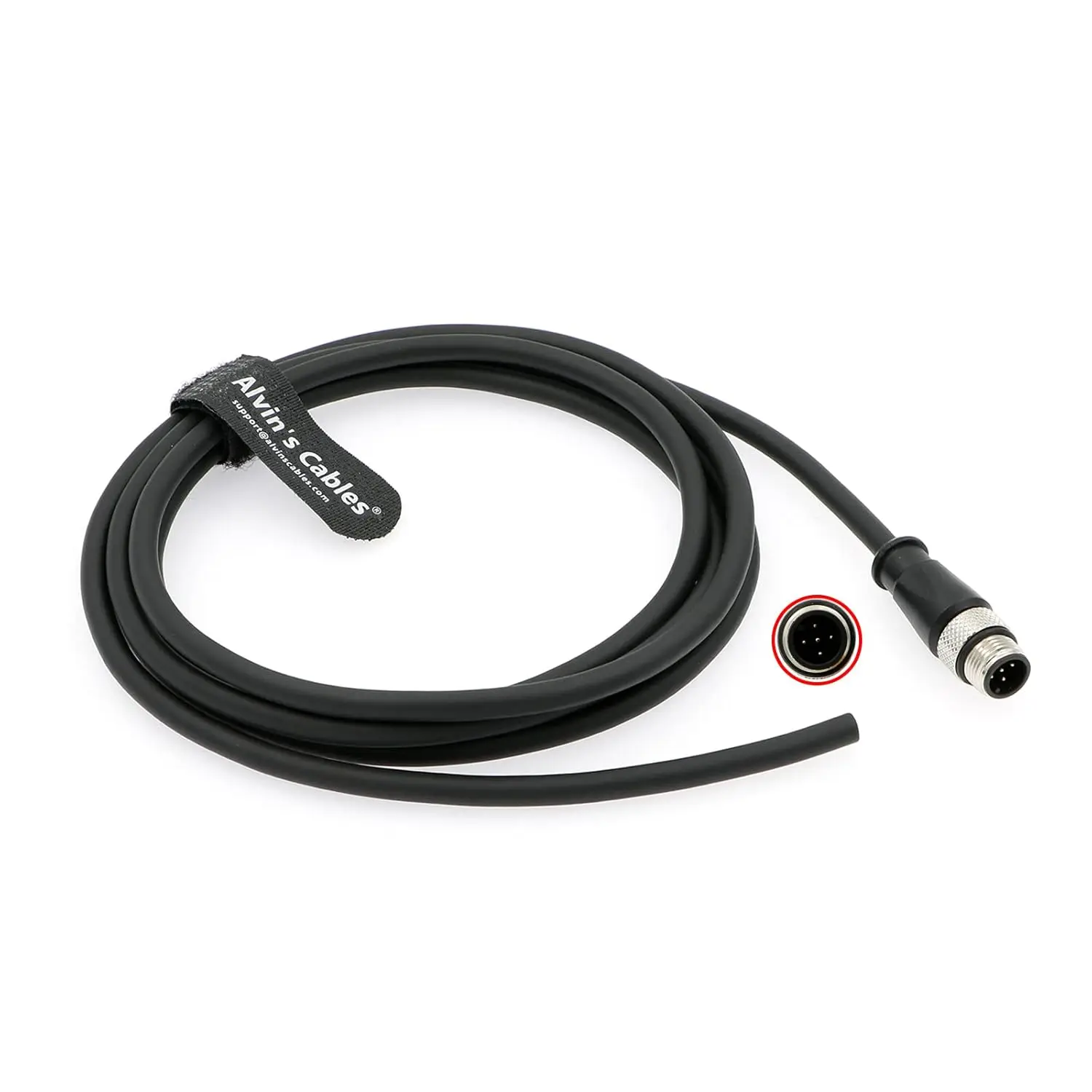 Alvin's Cables M12 Industrial Cable M12 A Code 5 Pin Male Aviation Connector Electrical Shielded Cable for Industrial Cameras
