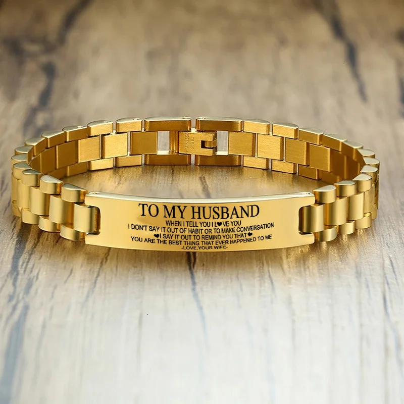 Personalized Stainless Steel Men Bracelet Bangle Engraved Fashion Custom ID Male Braslet Brazelaet Boy 7.7Inch 8.3Inch Dropship