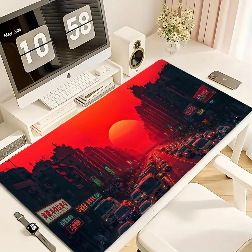 

Коврик для мыши Sunset Street XXL, компьютерные аксессуары, офисные игровые коврики XL, резиновые противоскользящие коврики для игровой клавиатуры, коврики для мыши, настольные коврики