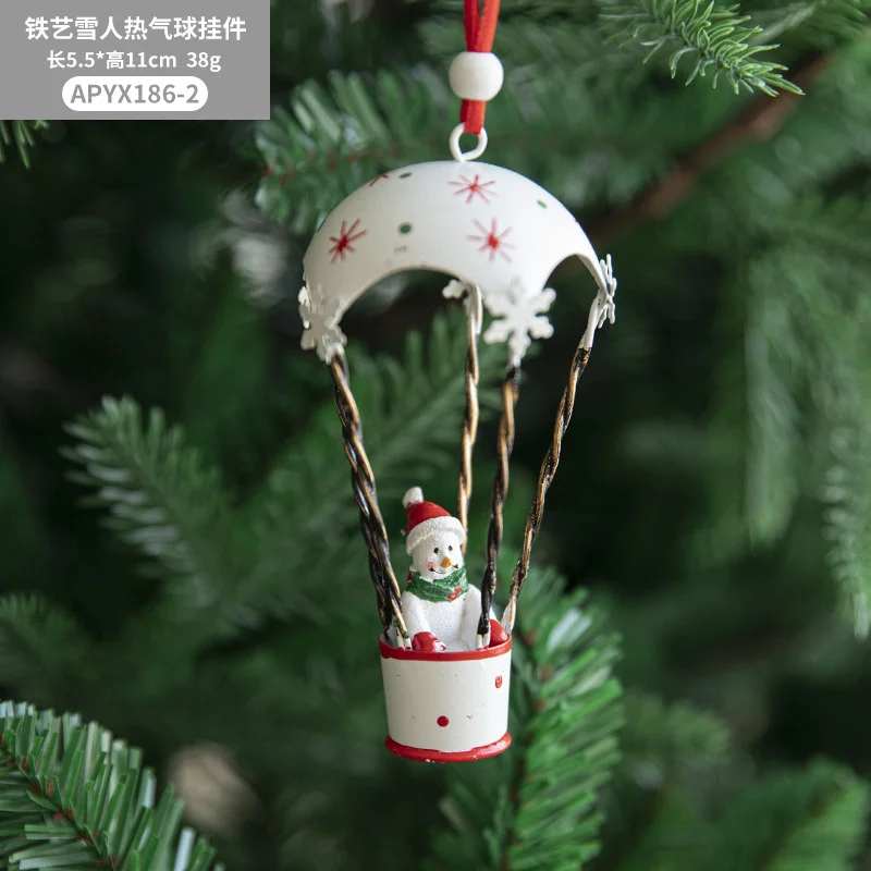 Creative Design Christmas Hot Air Balloon Parachute Pendant Creative Christmas Decorations Christmas Tree Pendant Festival Goods