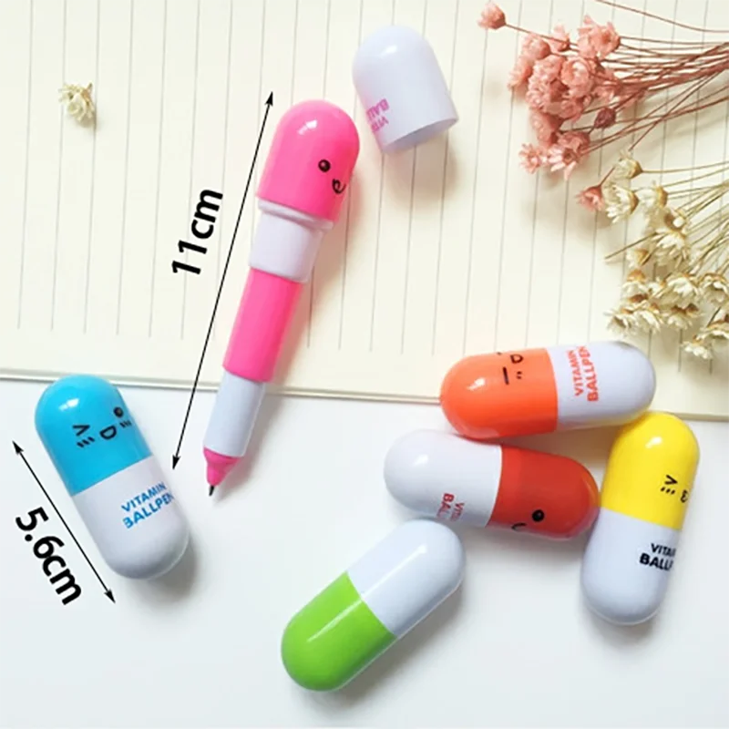 20Pcs Cartoon 6 Colors Retractable Pill Pens Kids Party Supplies Boys Girls Birthday Guest Gift Giveaway Pinata Filler Gift Pack