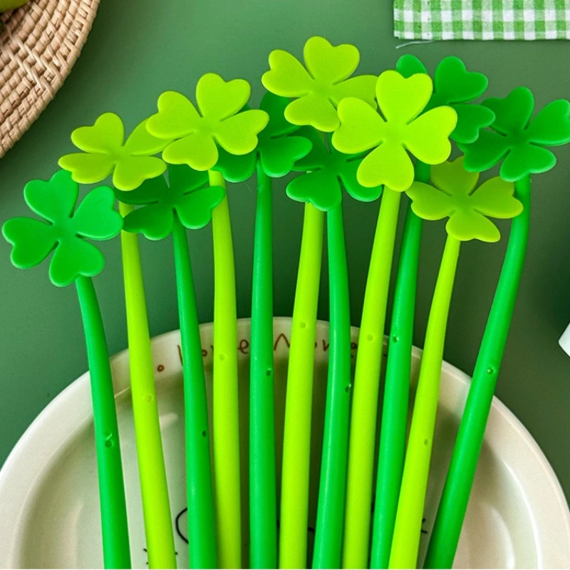 Kawai clover silicone neutral pen student cute learning stationery black pen high value rocking music signature fountain pen