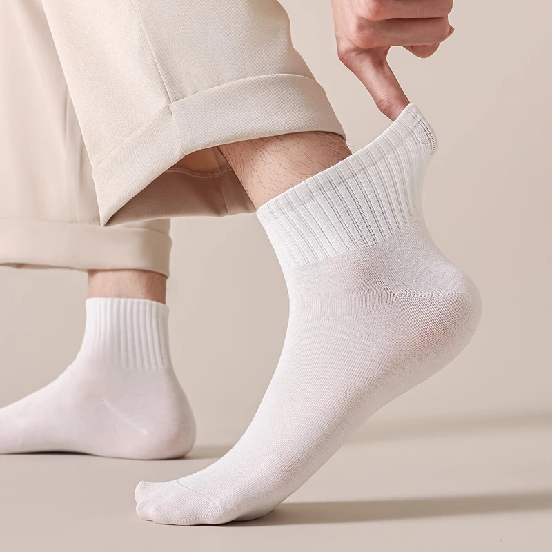 Men Socks Short New Solid Color Casual Daily Simple Classic Business Socks Man Breathable Absorb Sweat Cotton Socks Comfort Soft