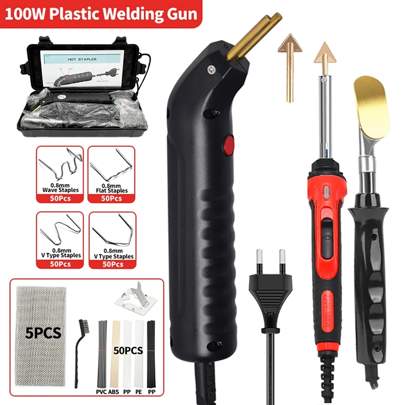 100W Car Bumper Repair Plastic Welding Machine Kit Bumper Repair Car Garage Tools Plastic Soldering Iron Hot Stapler