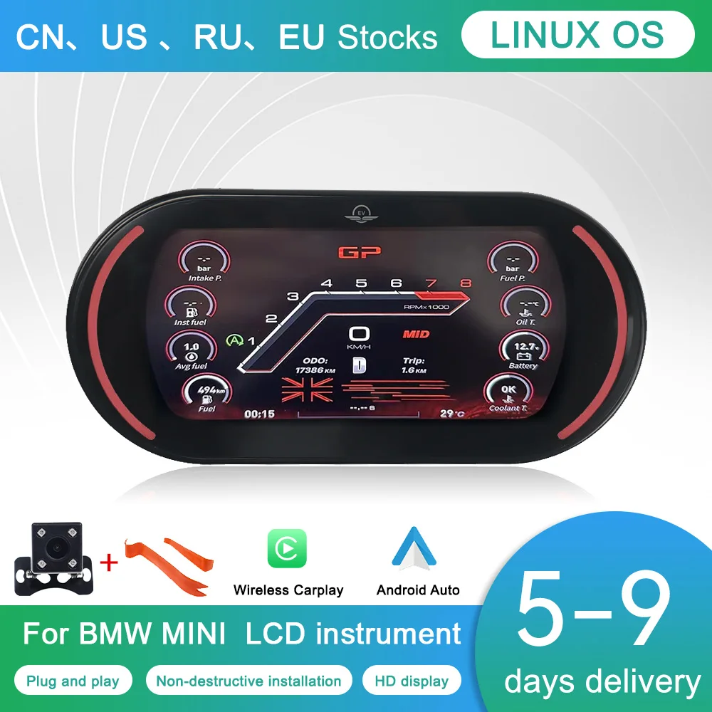 Car LCD Digital Cluster For BMW Mini Cooper 2014-2023 Car Radio Dashboard Crystal Panel Virtual Cockpit Speedometer Instrument