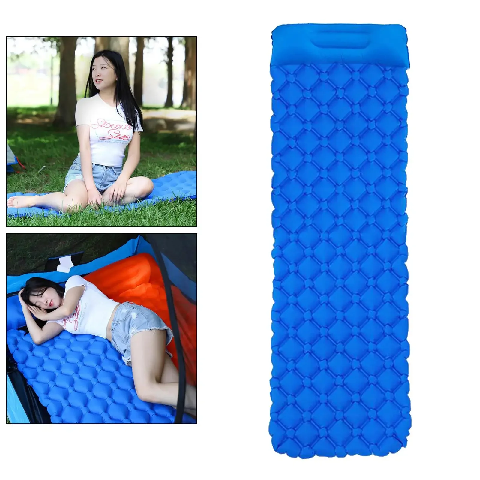 

Inflatable Sleeping Mat - Waterproof Camping Mattress Foldable Inflated Pad Bed for Walking