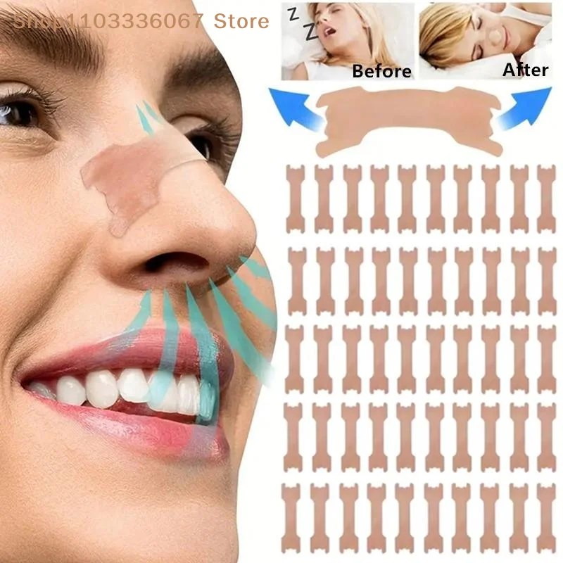 【H】100/200pcs Breath Nasal Strips Anti-Snoring Nose Patches Improve Sleeping Health Product Stop Snoring Easier Sleep Aid Device