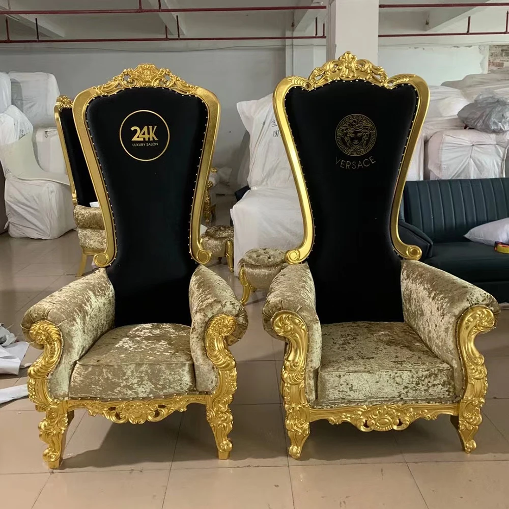 Luxury Royal Style High quality king red throne chair and queen for wedding