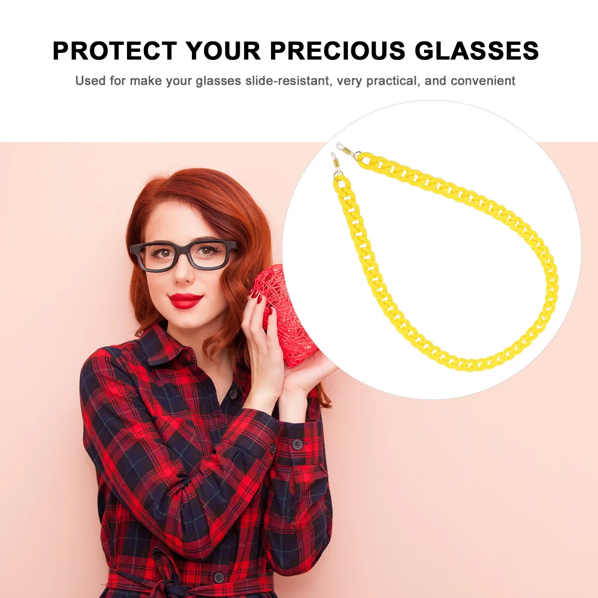 

1Pcs Eyeglasses Chain Acrylic Lightweight Comfortable Neck Strap Prevent Falling Slide-Resistant Sunglasses Chain Fashion