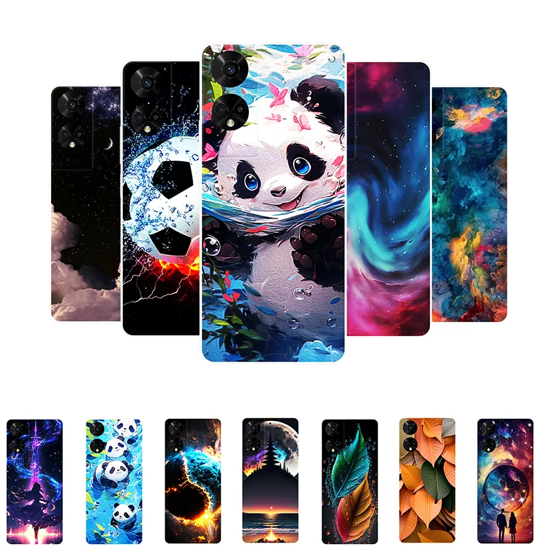 Cases For TCL 50 5G T613K Cute Panda Shockproof Silicone Cover For TCL 50 5G Bumper TCL50 5G Coque Funda