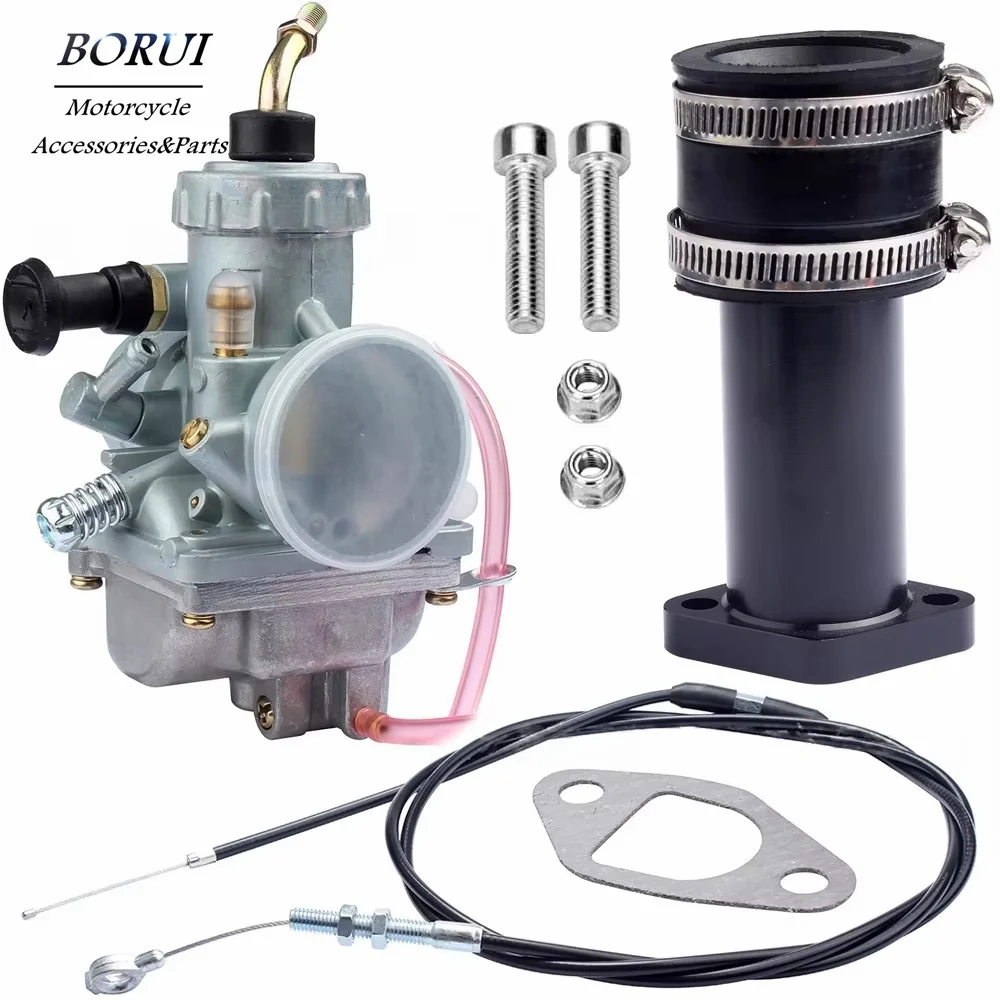 Motorcycle Carburetor Intake Manifold Throttle Cable Kit for 212cc GX200 PWK24 YAMAHA VM24 DT125 DT175 RX125 Mini Bike Go Karts