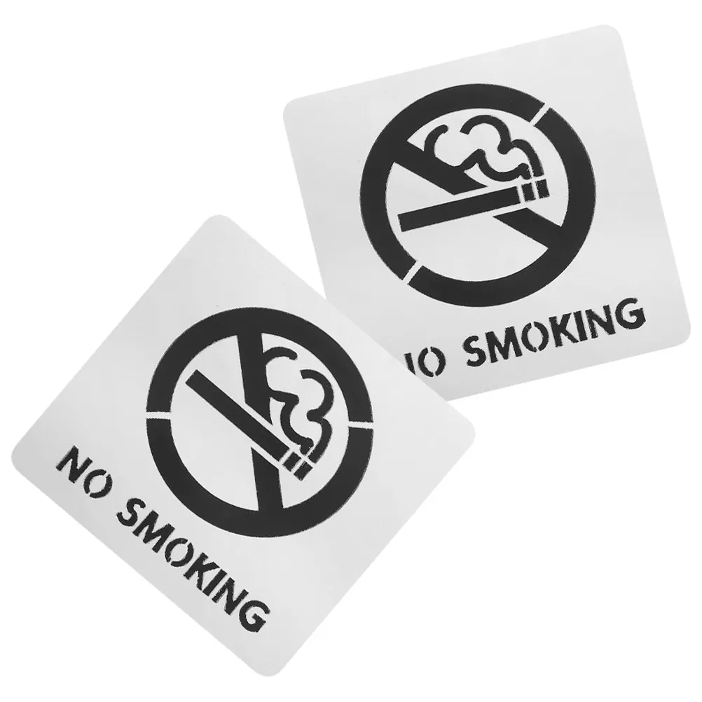 

2Pcs No Smoking Sign for Office Washroom Hallway Self-Adhesive Waterproof Scratch-Resistant Business Safety Decal