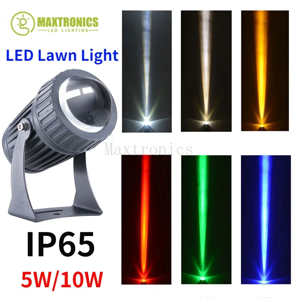 LED Lawn Light 5/10W Wall Fisher Waterproof Narrow Beam Spotlight Angle Landscape Street Garden Square Outdoor Floodlight 220V