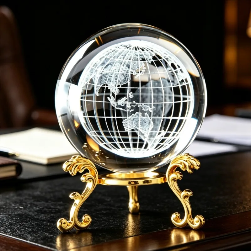 Crystal Figurines Clear Orb Celestial Sphere Valentines Day Gift Graduation Keepsake Christmas Decorations Desk Accessories