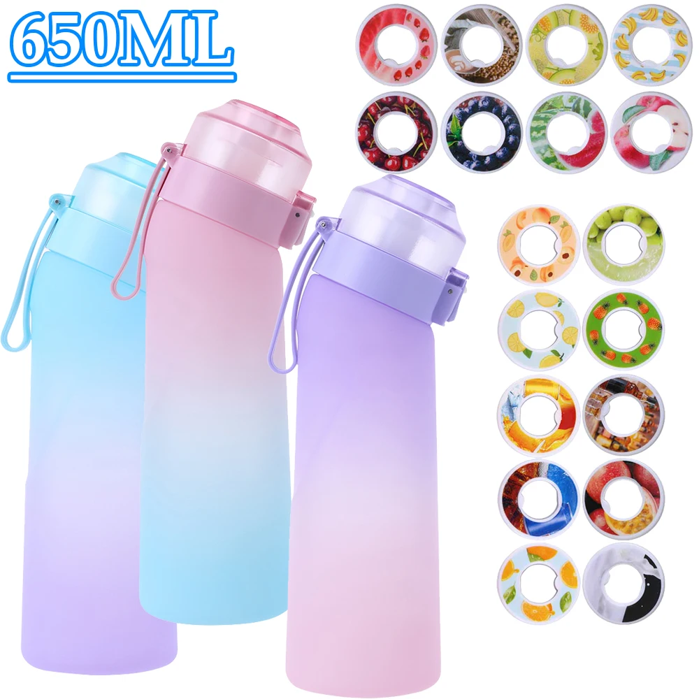 650ML Fragrance Smelling Water Bottle with Handle Flavor Pods Scent Water Cup BPA Free Scented Cup for Travel Climbing Hiking