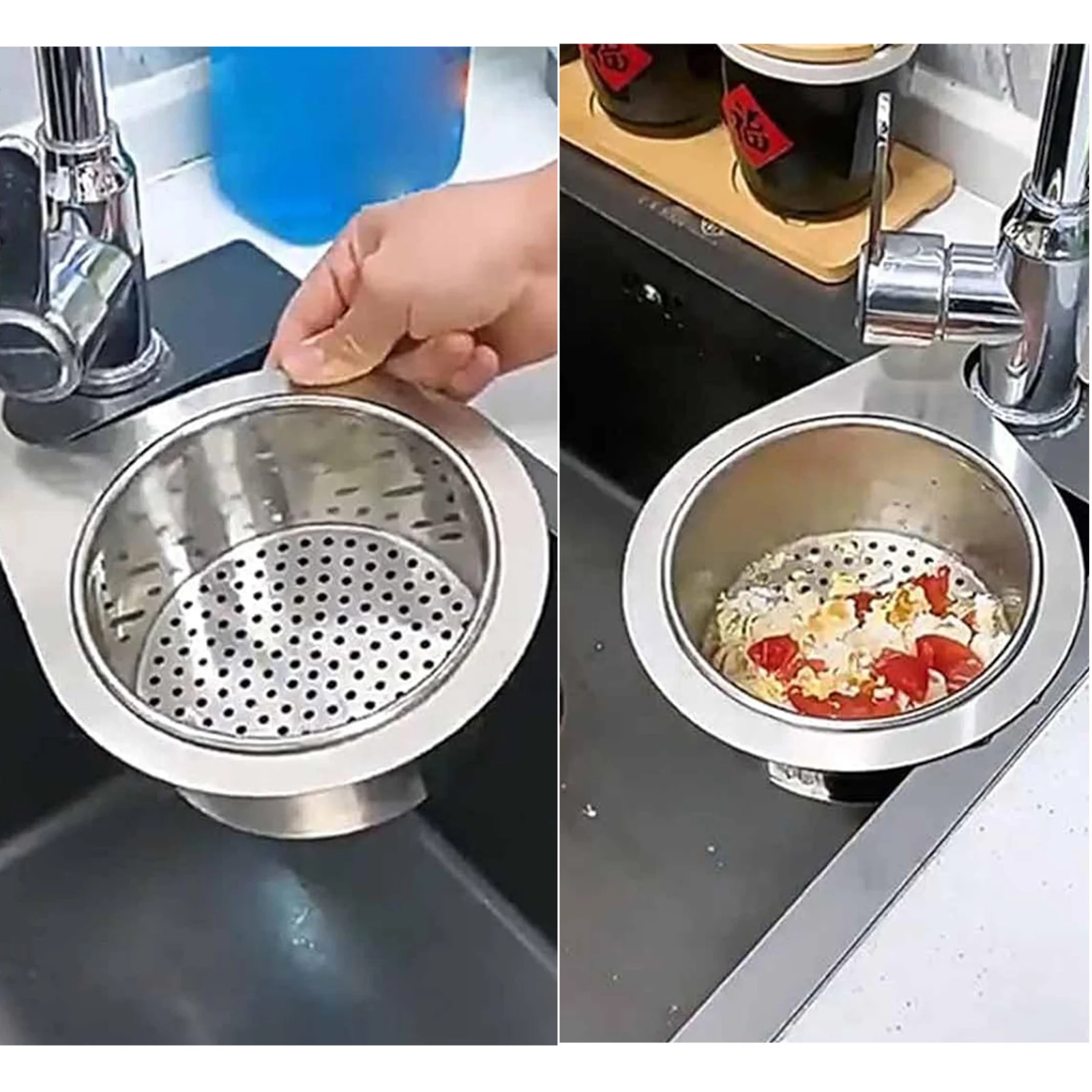 Stainless Steel Swan Sink Strainer Basket Heightening Efficient Draining Strainers for Kitchen Sink Food Catcher