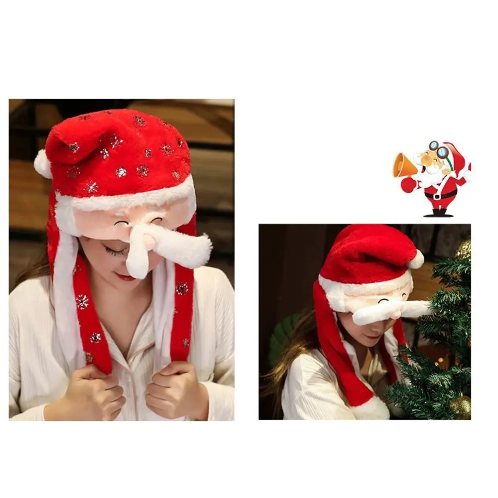 Funny  Costume  Hat Toys Christmas Party Novelty Cap Santa Game Hat Jumping Up Cap Ear Moving Hat