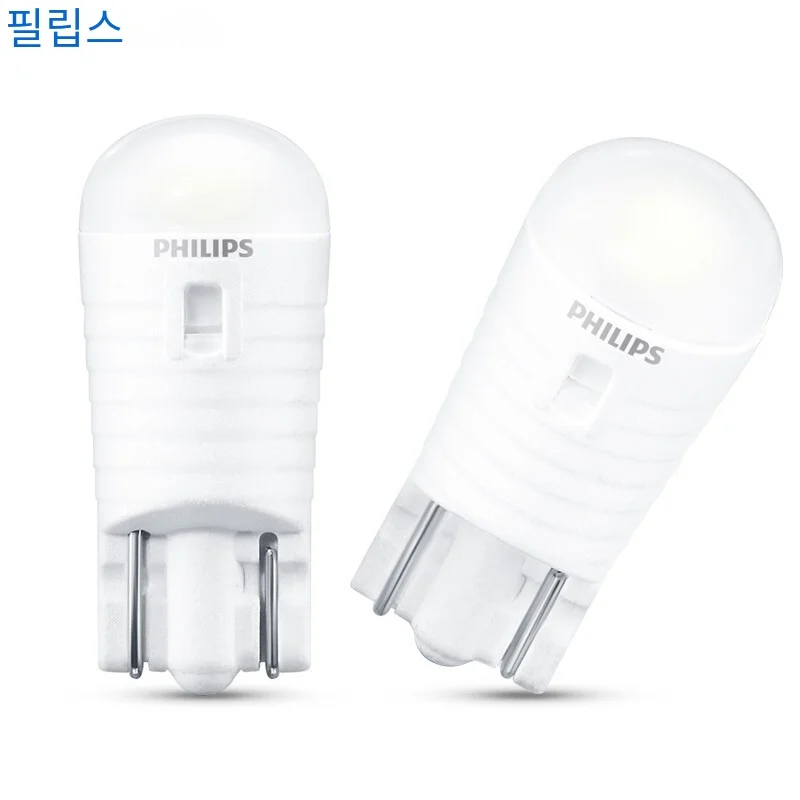 Philips LED T10 W5W Ultinon Pro3000 6000K białe lampy sygnalizacyjne skrętu samochodu wewnętrzna lampka numer rejestracyjny drzwi żarówki